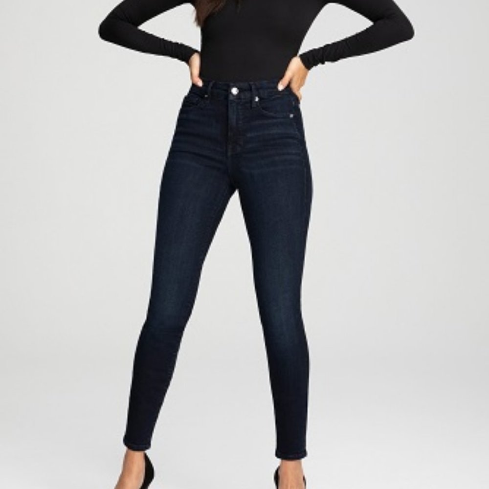 GOOD AMERICAN "GOOD LEGS" DARK BLUE SKINNY JEANS SZ 27 *